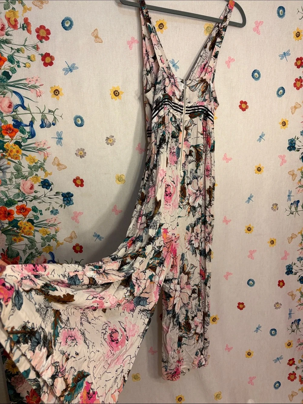 Tracy Reese - Floral Print Dress in Pink, Teal & Black Size 14